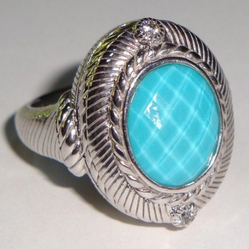 Judith Ripka Turquoise Doublet Ring. 7